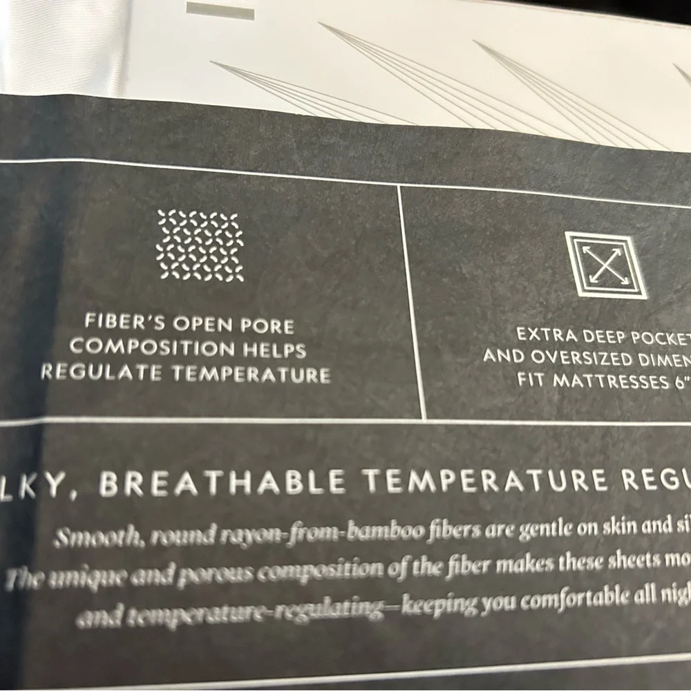 NEW- Malouf Smooth Bamboo Rayon Sheet Set - Twin